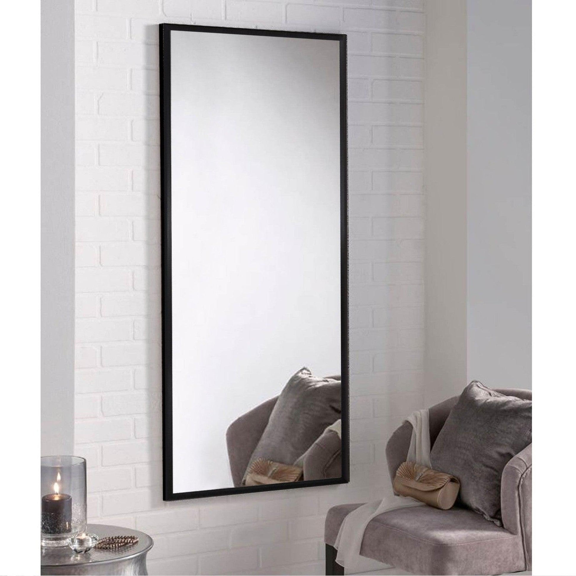 HomeRoots Black Framed Wall Mirror with Stand