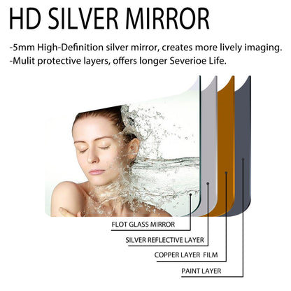 HomeRoots Black Framed Wall Mirror with Stand