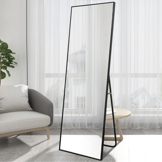 HomeRoots Black Framed Wall Mirror with Stand