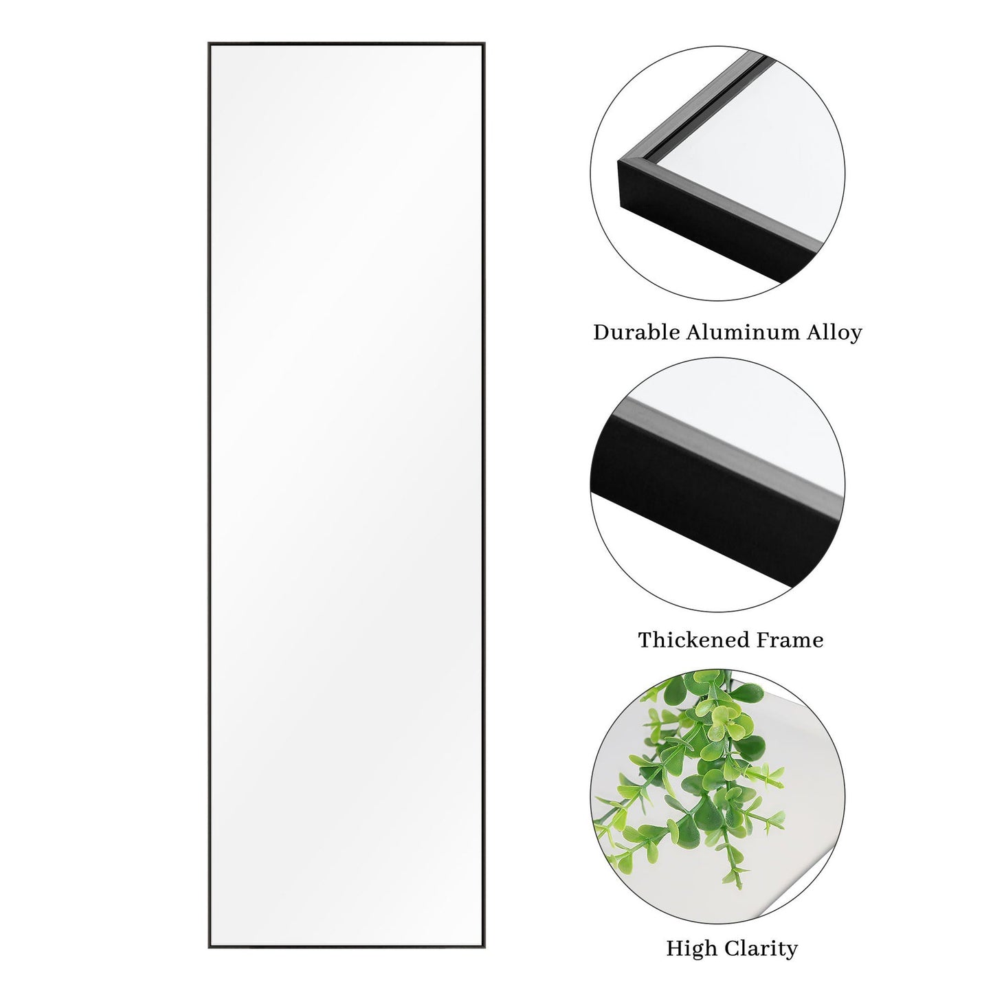 HomeRoots Black Full Length Standing Mirror