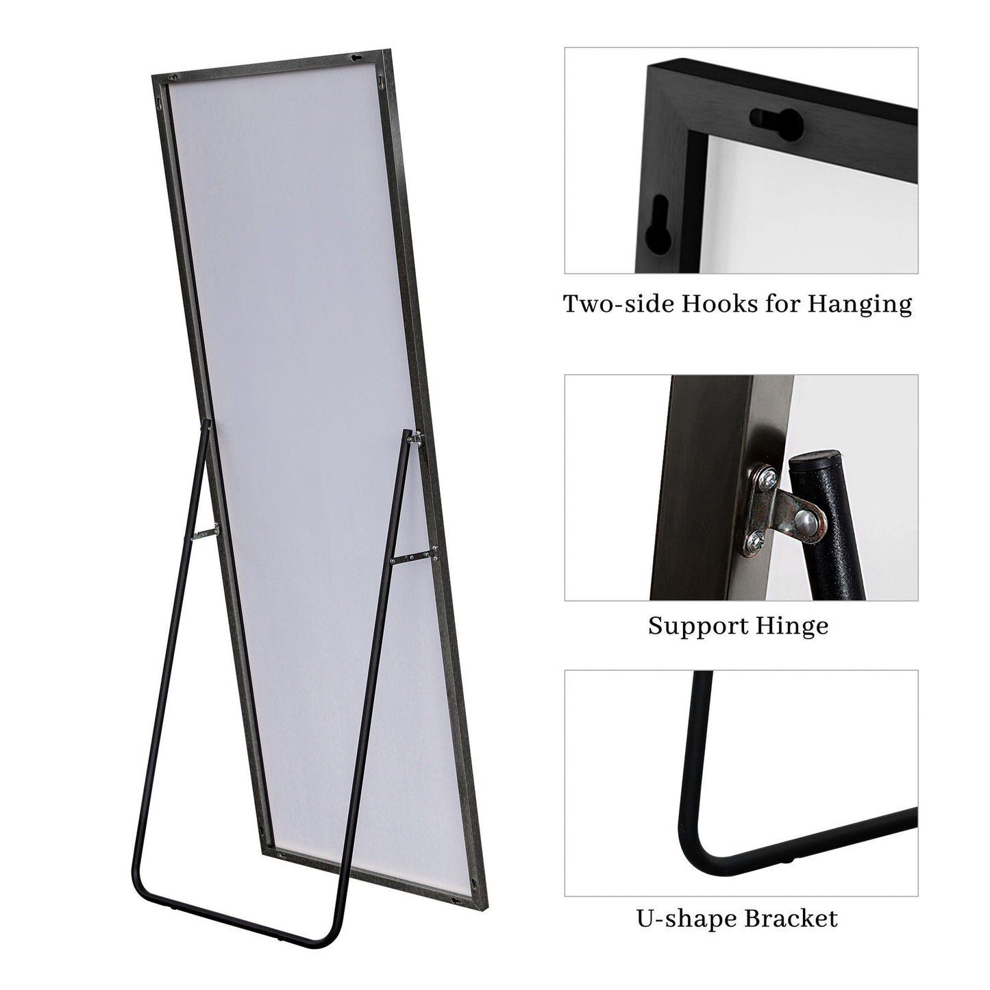HomeRoots Black Full Length Standing Mirror