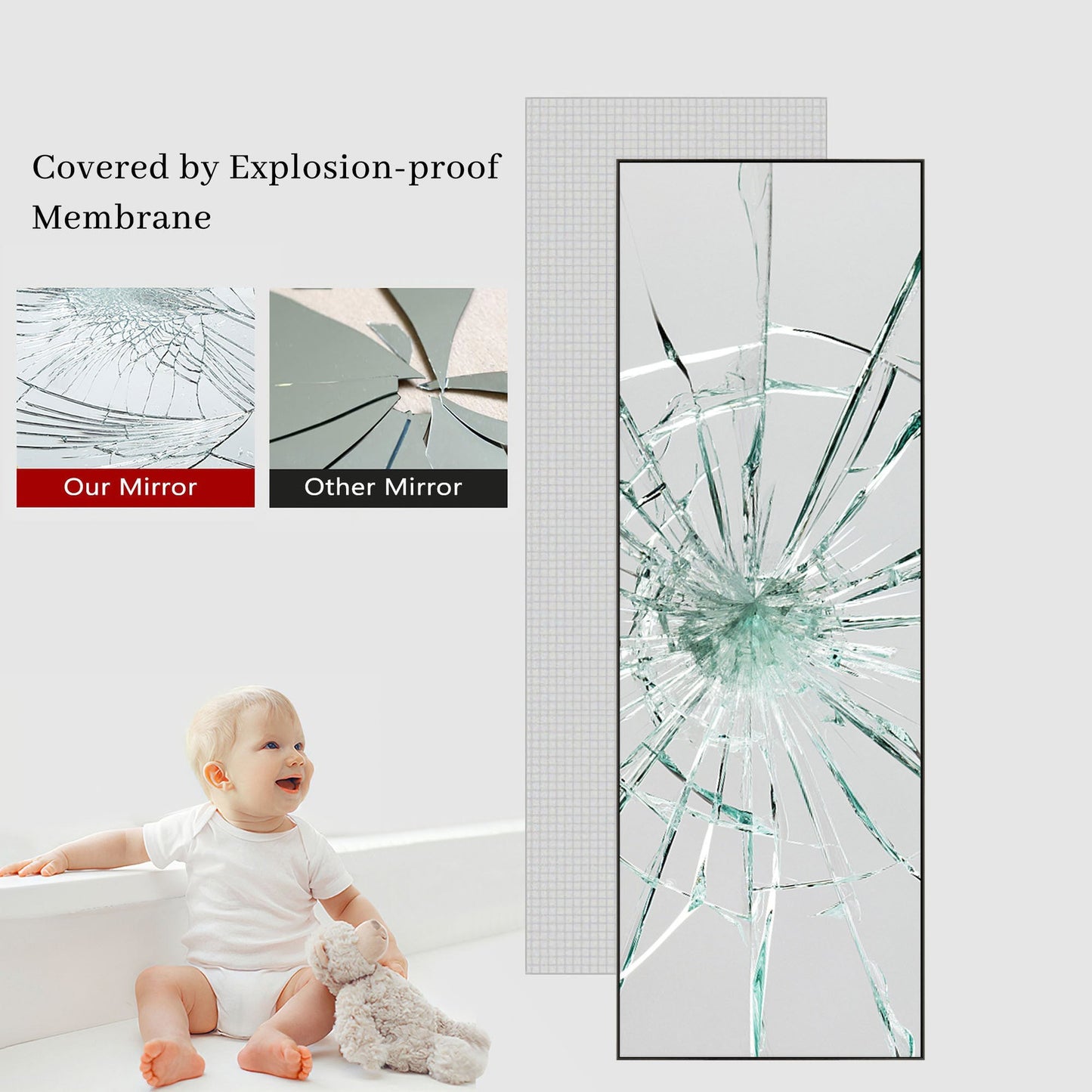 HomeRoots Black Full Length Standing Mirror