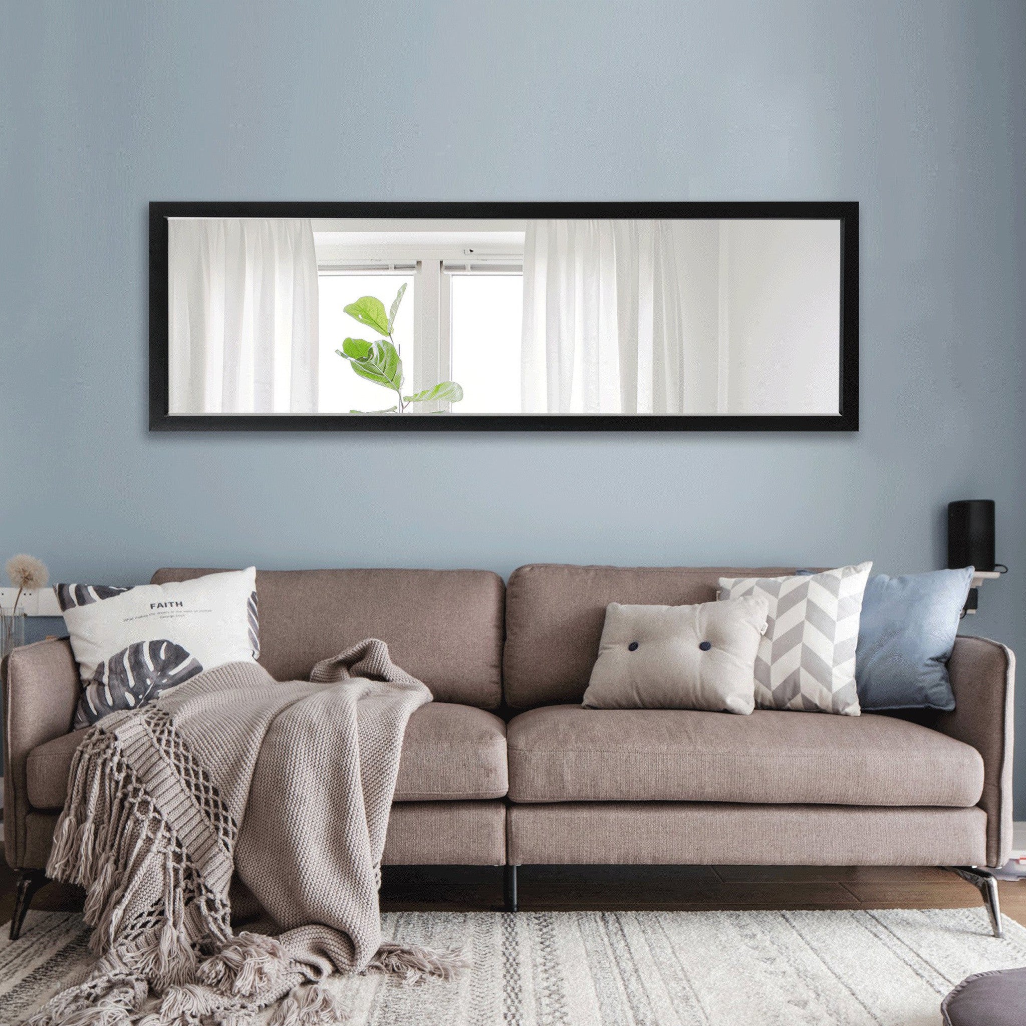 HomeRoots Black Leaning Wall Mirror – US Bath Store