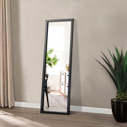 HomeRoots Black Leaning Wall Mirror