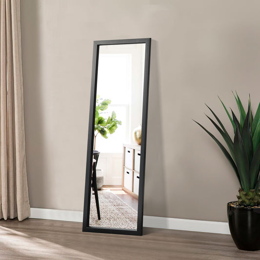 HomeRoots Black Leaning Wall Mirror