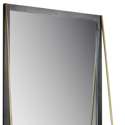 HomeRoots Black Metal Mirror with Shelf