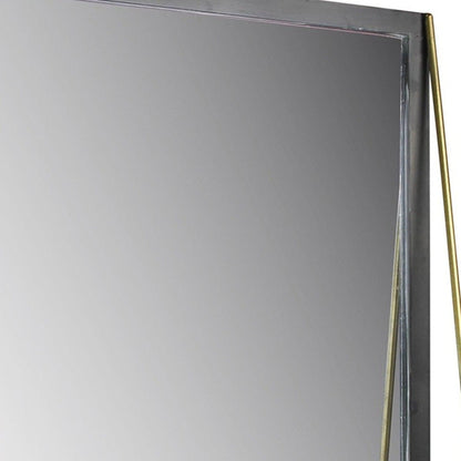 HomeRoots Black Metal Mirror with Shelf