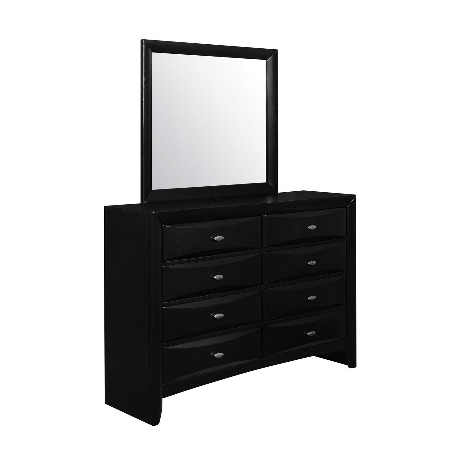 HomeRoots Black Mirror with Rectangular Sleek Wood Trim