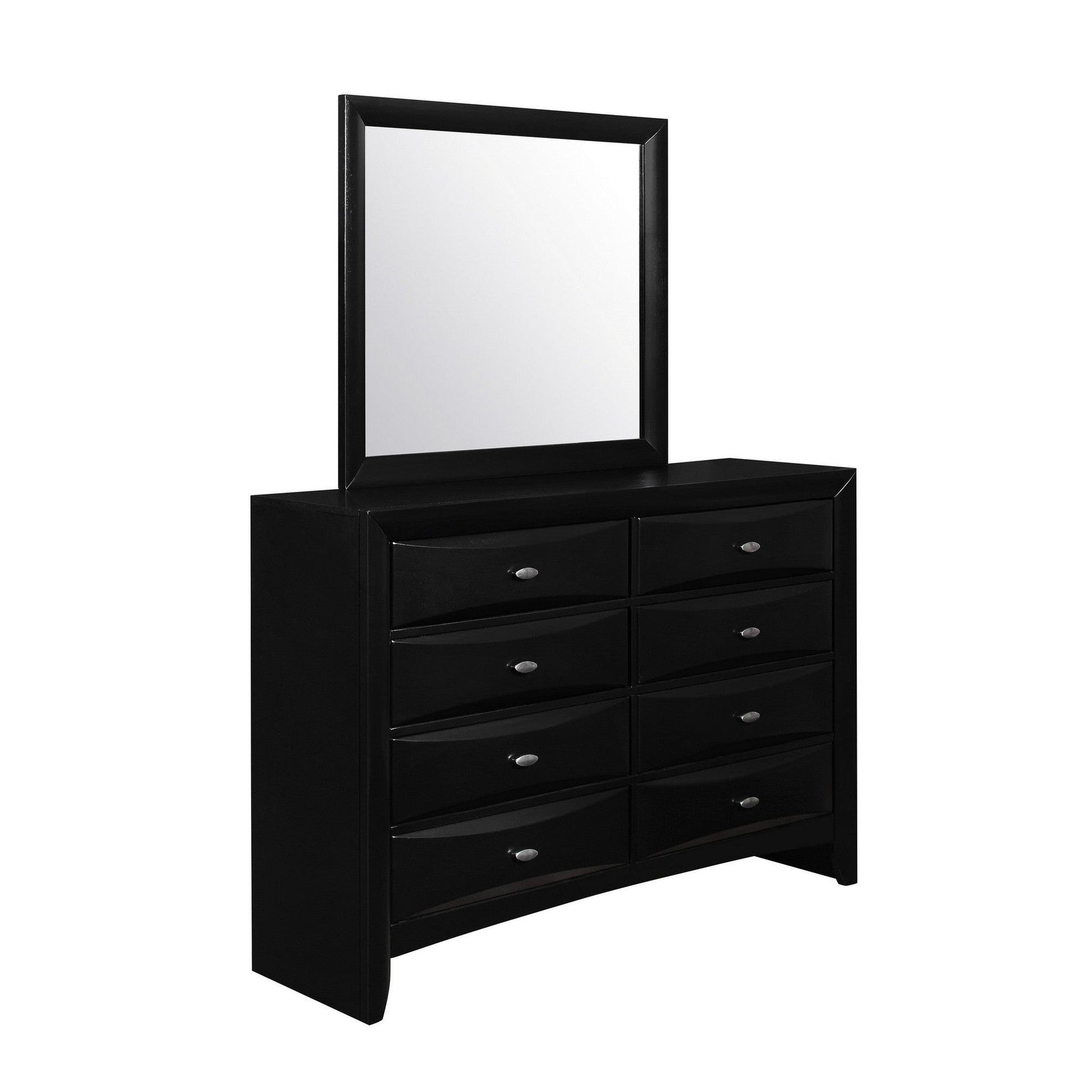 HomeRoots Black Mirror with Rectangular Sleek Wood Trim