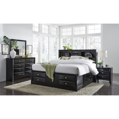 HomeRoots Black Mirror with Rectangular Sleek Wood Trim