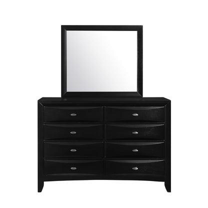 HomeRoots Black Mirror with Rectangular Sleek Wood Trim