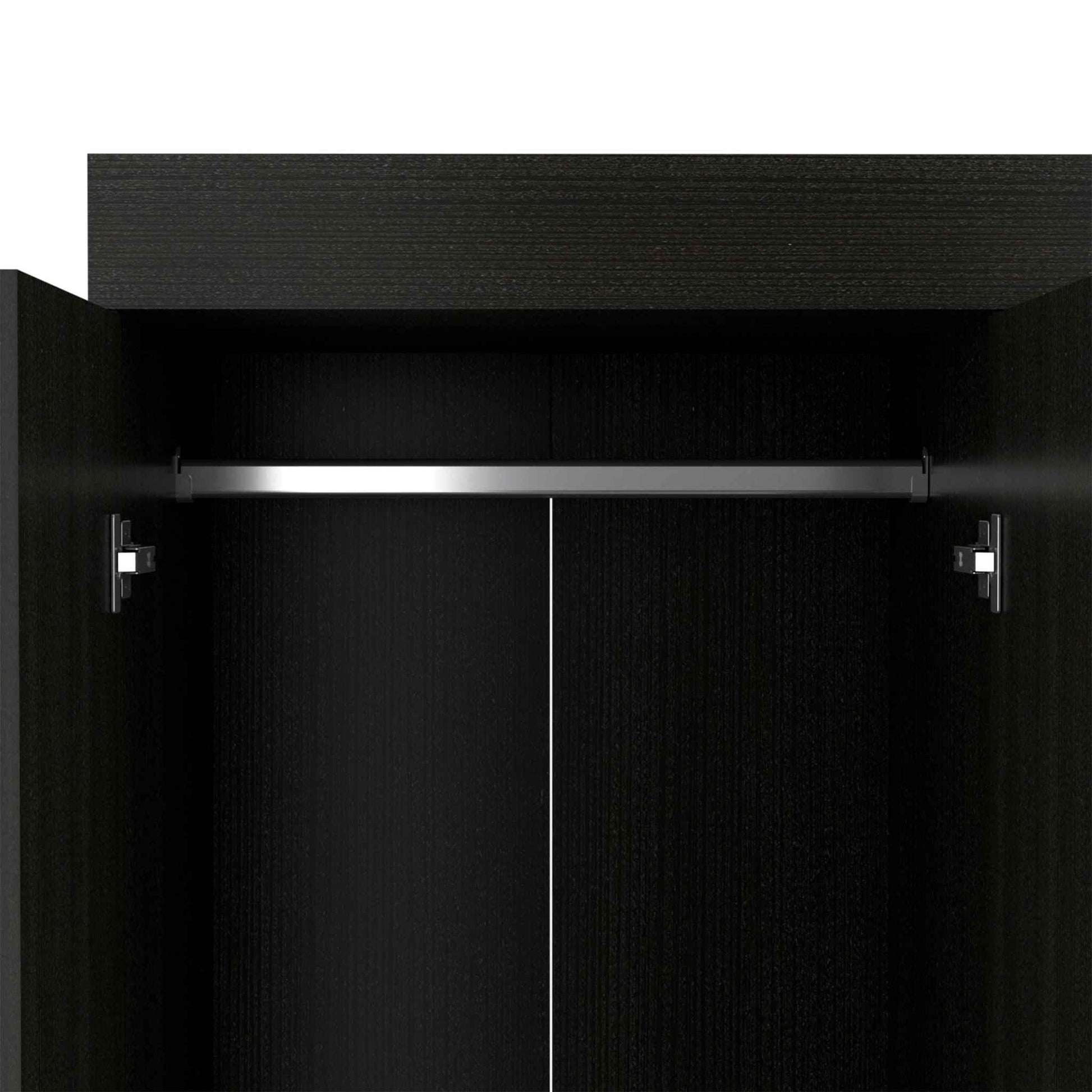 HomeRoots Black Tall Four Door Cabinet