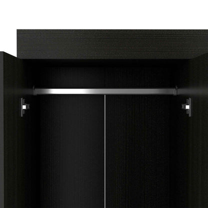 HomeRoots Black Tall Four Door Cabinet