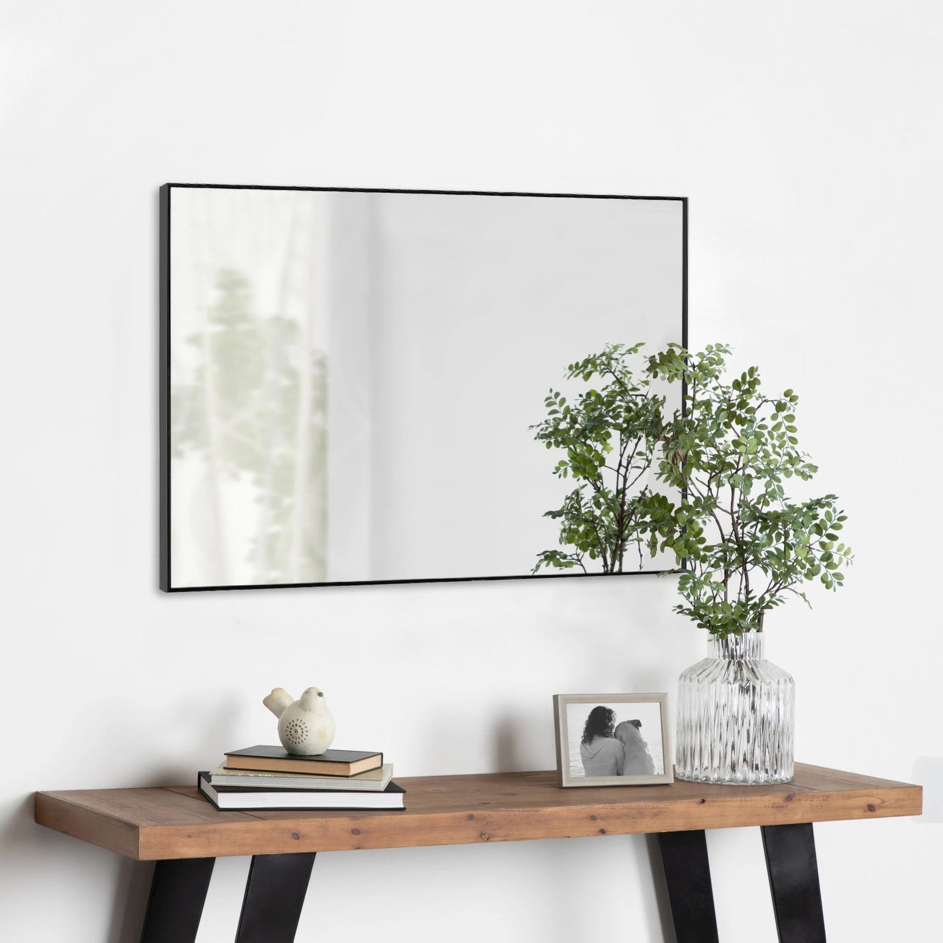 HomeRoots Black Wide Rectangular Mirror