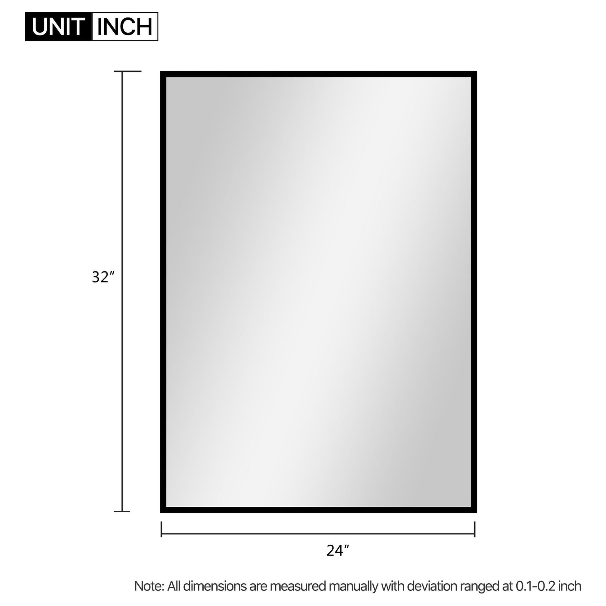 HomeRoots Black Wide Rectangular Mirror