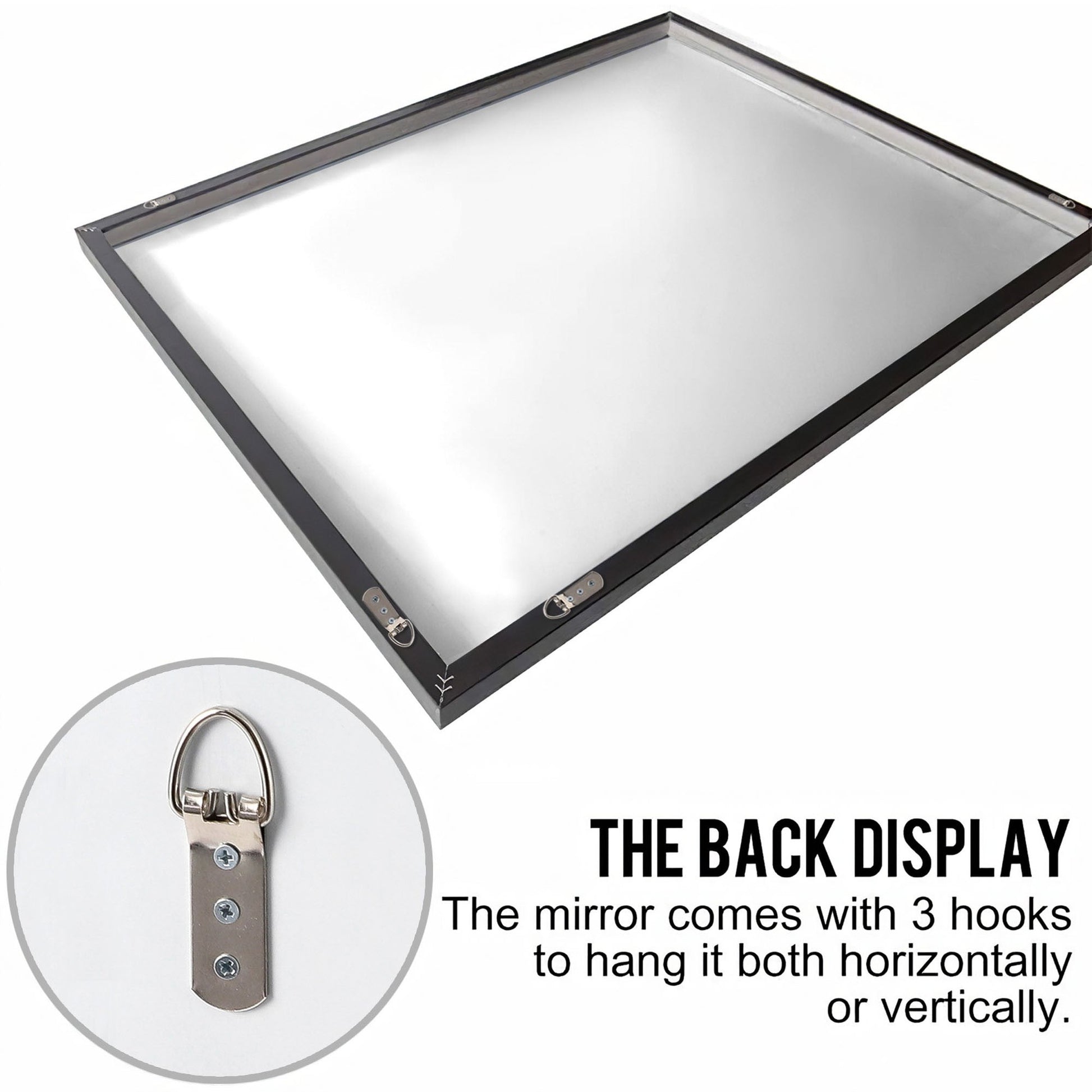 HomeRoots Black Wide Rectangular Mirror