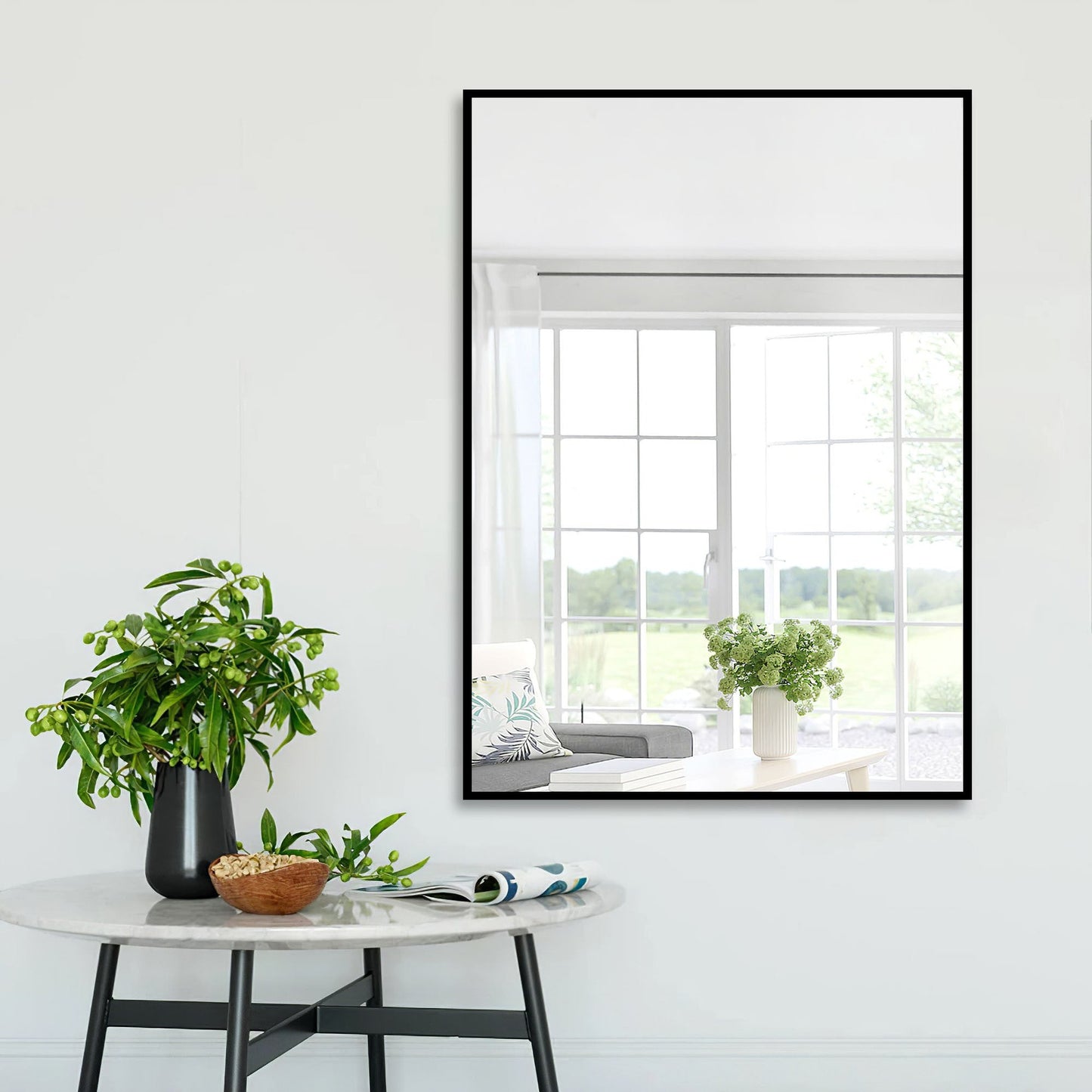 HomeRoots Black Wide Rectangular Mirror