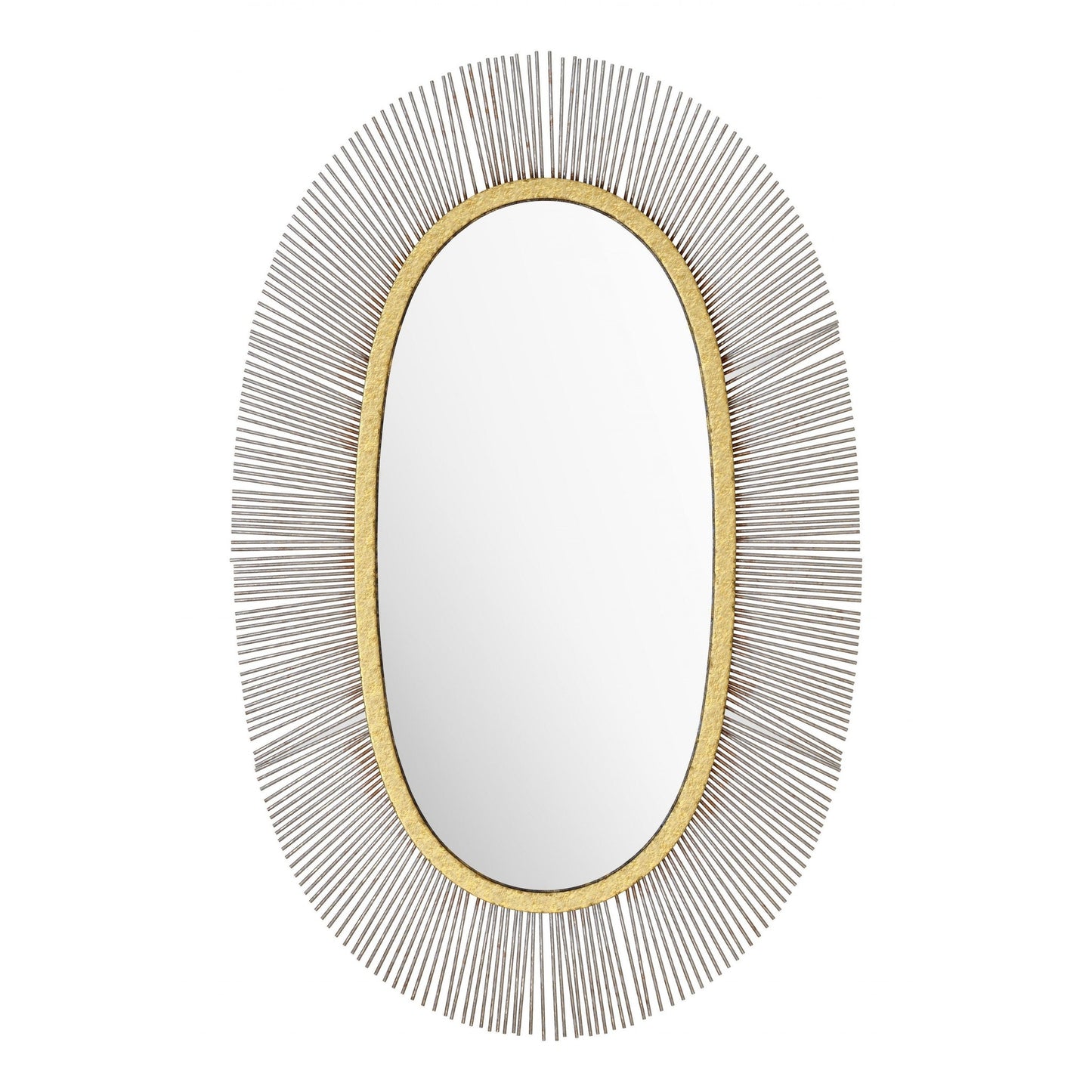 HomeRoots Black and Gold Oval Mirror