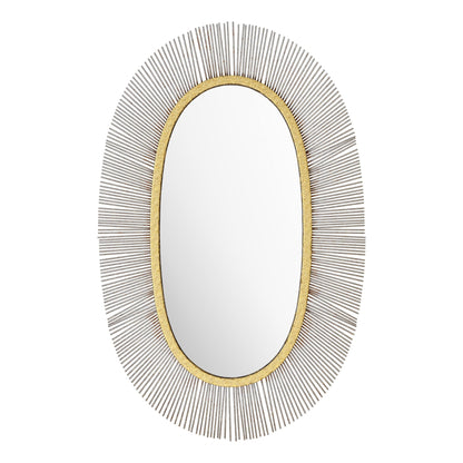 HomeRoots Black and Gold Oval Mirror