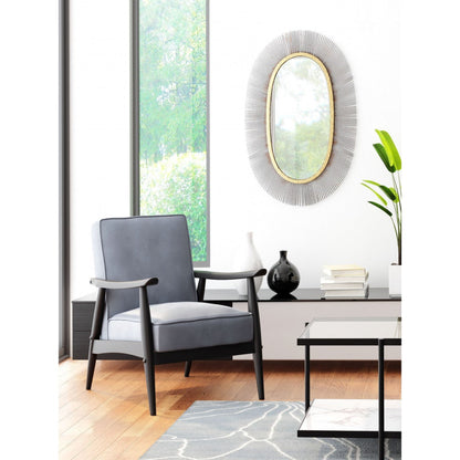 HomeRoots Black and Gold Oval Mirror