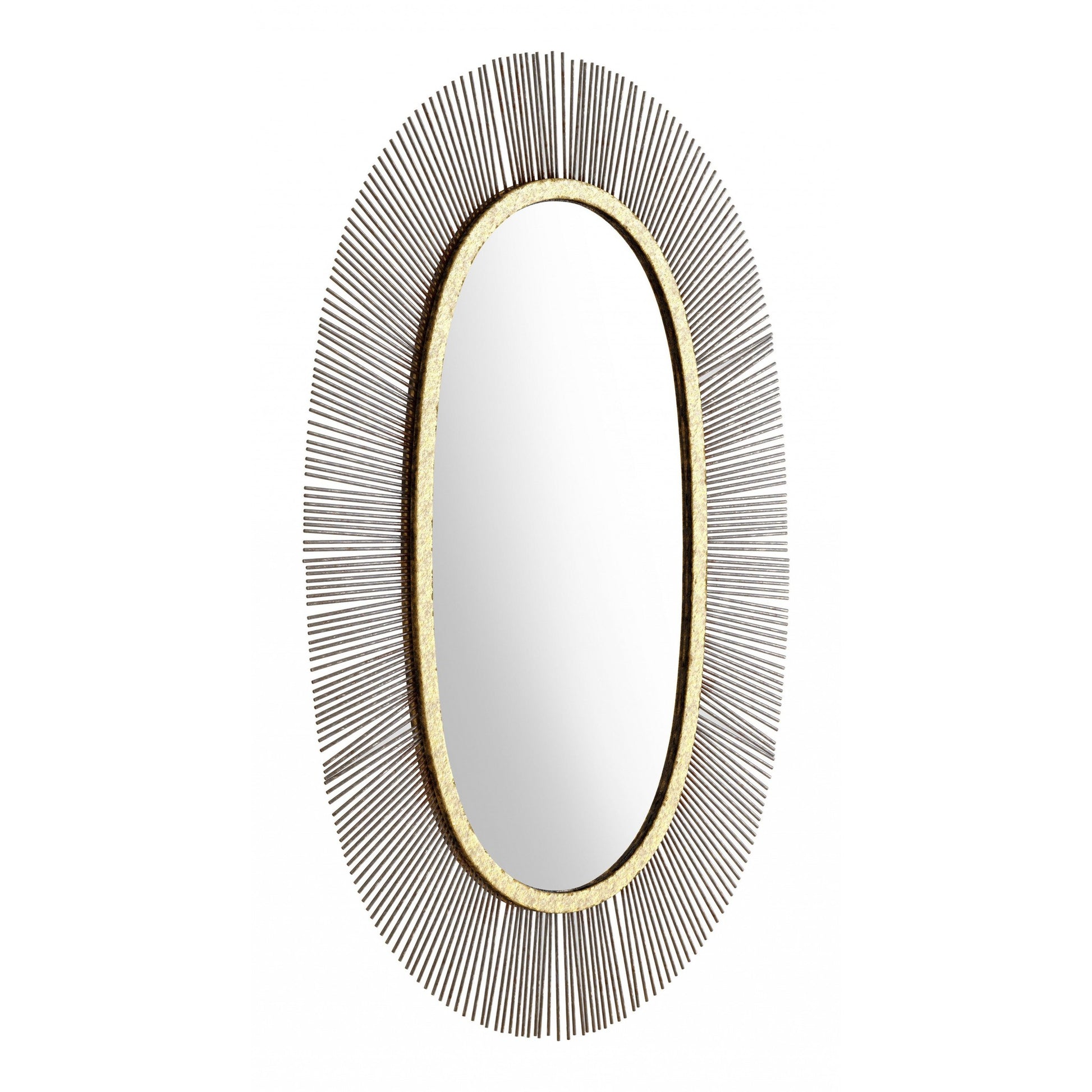 HomeRoots Black and Gold Oval Mirror