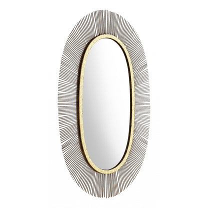 HomeRoots Black and Gold Oval Mirror