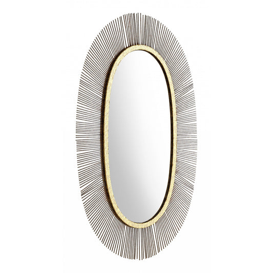 HomeRoots Black and Gold Oval Mirror