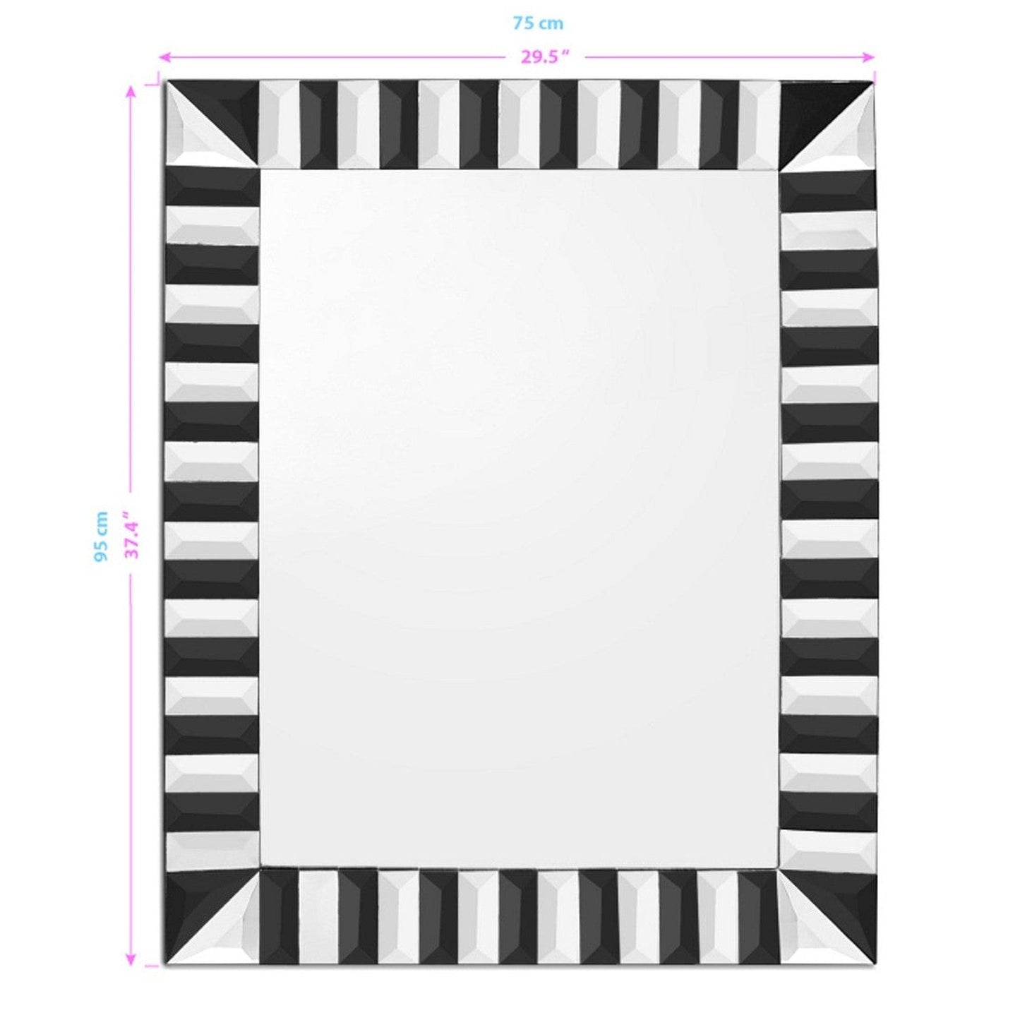 HomeRoots Black and White Striped Mirror