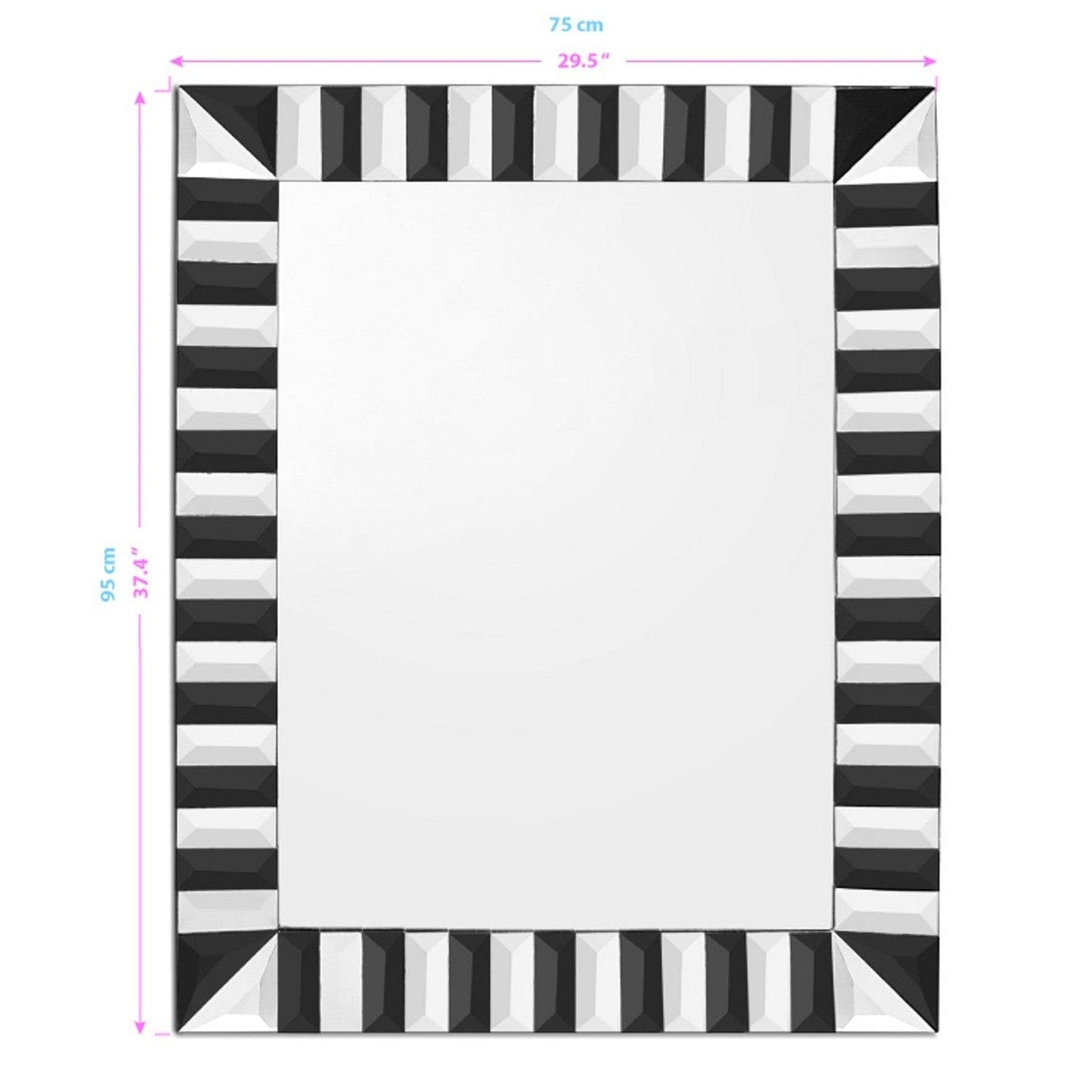 HomeRoots Black and White Striped Mirror