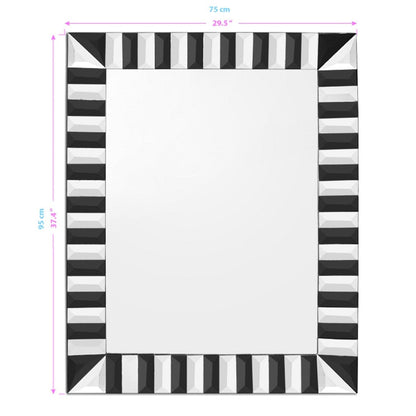 HomeRoots Black and White Striped Mirror