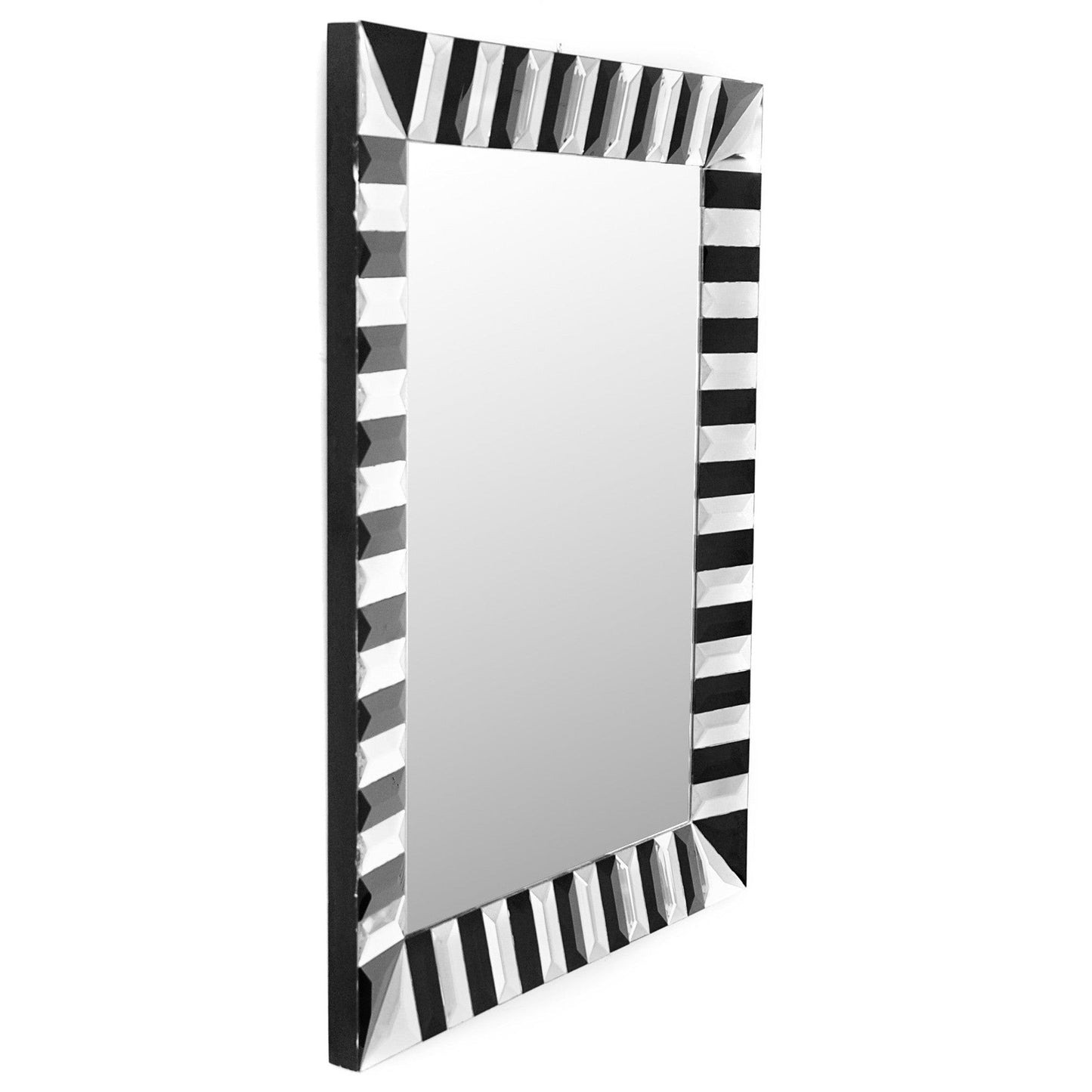 HomeRoots Black and White Striped Mirror
