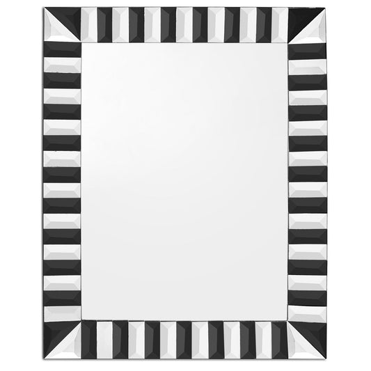HomeRoots Black and White Striped Mirror