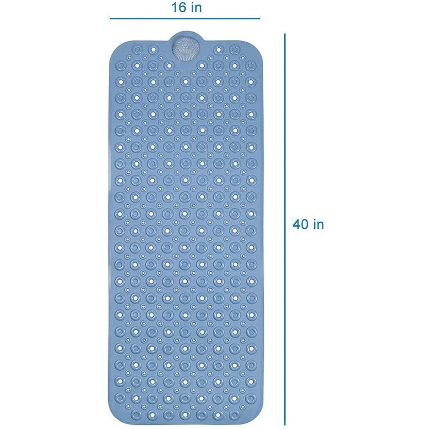 HomeRoots Blue Bubbles Drain Hole Bathtub Mat
