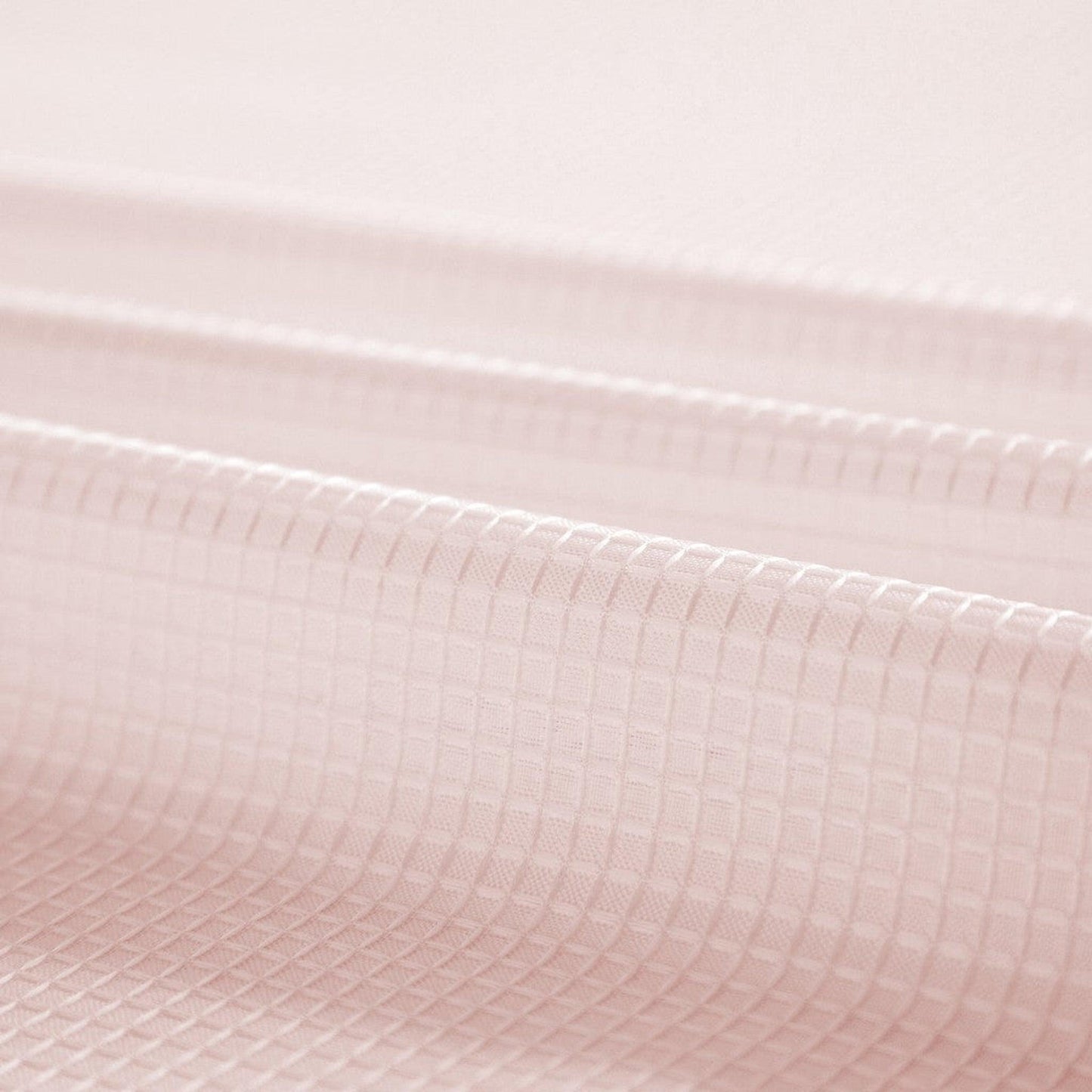 HomeRoots Blush Sheer And Grid Shower Curtain And Liner Set