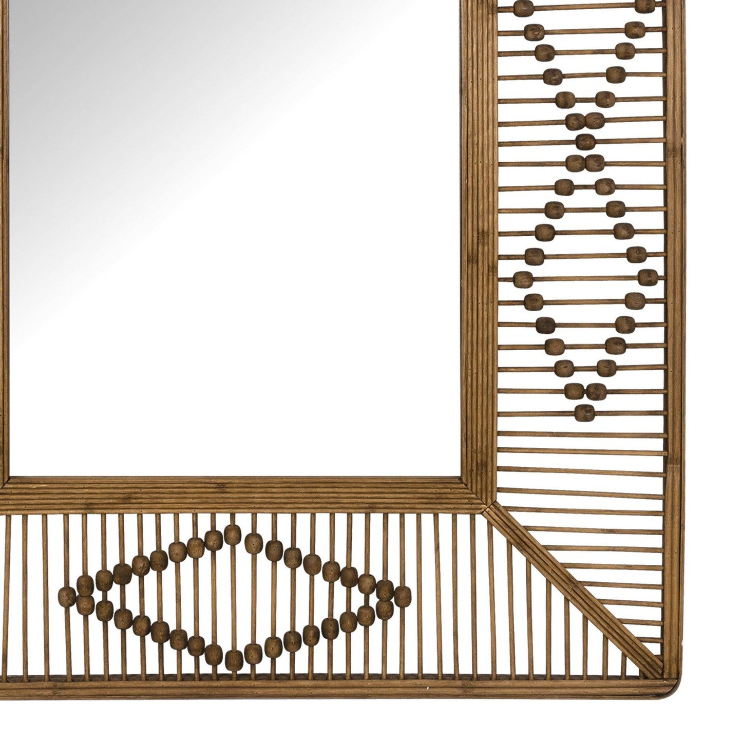 HomeRoots Bohemian Beaded Rectangle Wall Mirror