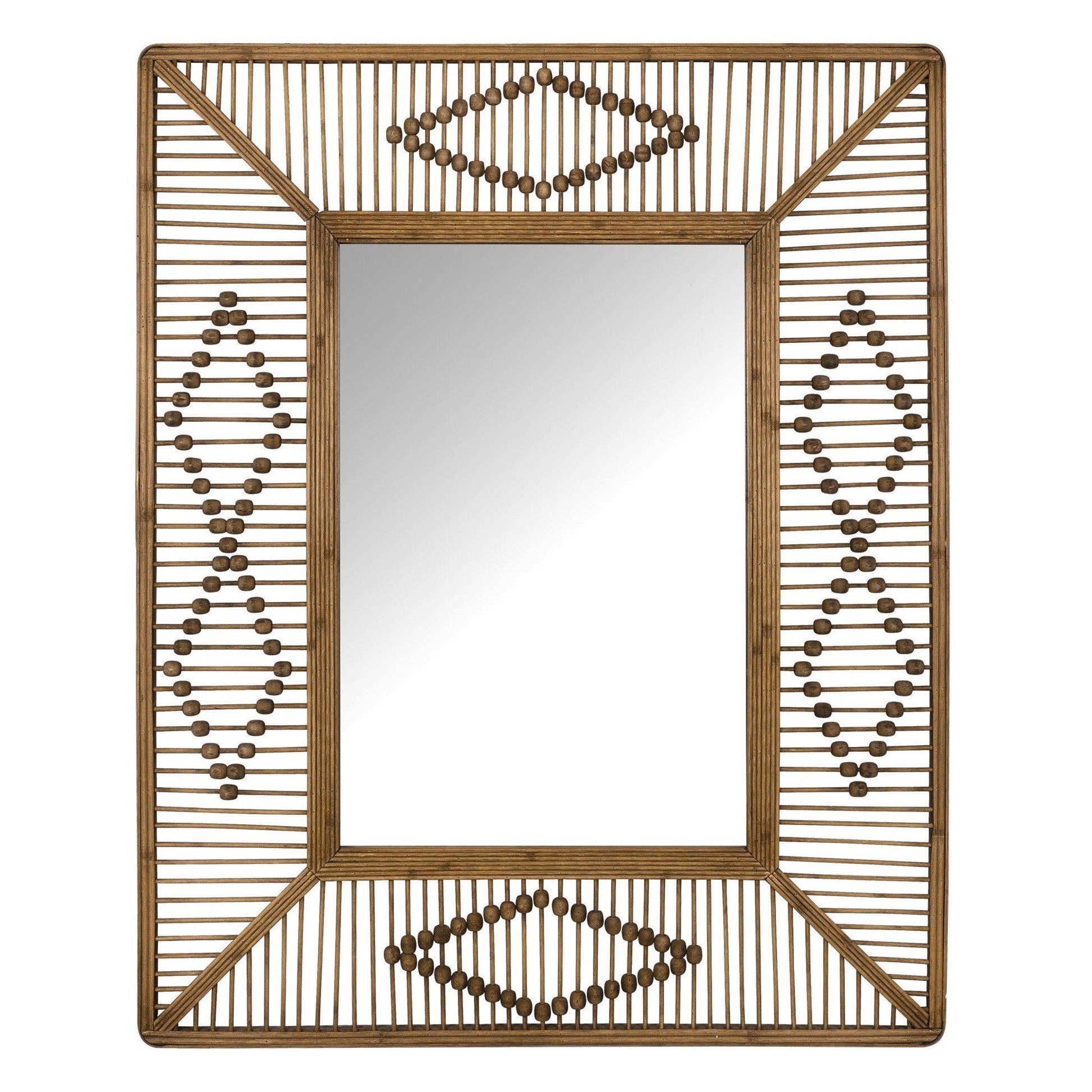 HomeRoots Bohemian Beaded Rectangle Wall Mirror