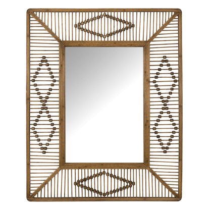 HomeRoots Bohemian Beaded Rectangle Wall Mirror