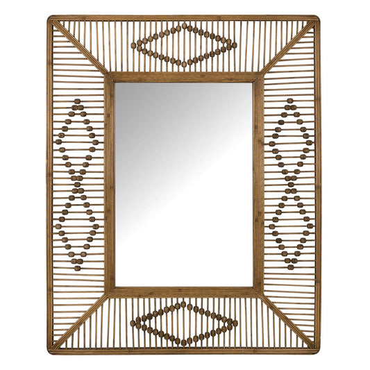 HomeRoots Bohemian Beaded Rectangle Wall Mirror