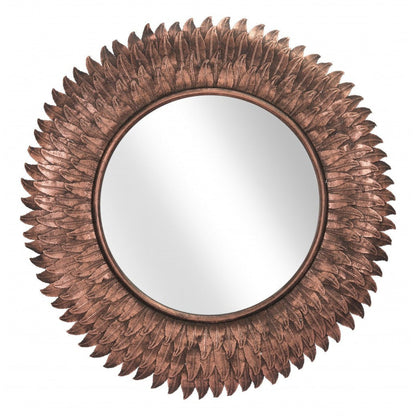 HomeRoots Bronze Leaf Round Mirror