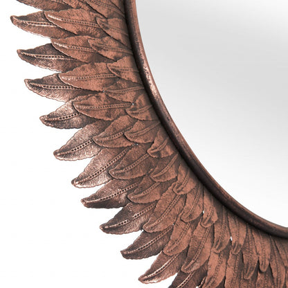 HomeRoots Bronze Leaf Round Mirror