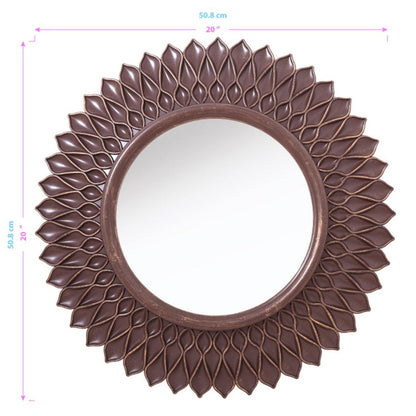 HomeRoots Bronze Round Flower Shaped Mirror