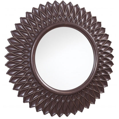 HomeRoots Bronze Round Flower Shaped Mirror