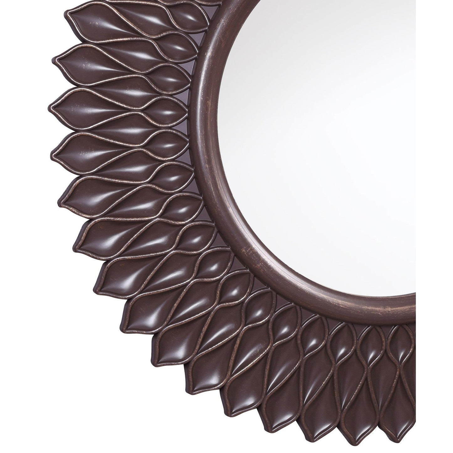 HomeRoots Bronze Round Flower Shaped Mirror