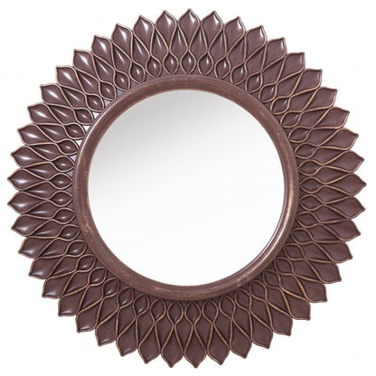 HomeRoots Bronze Round Flower Shaped Mirror