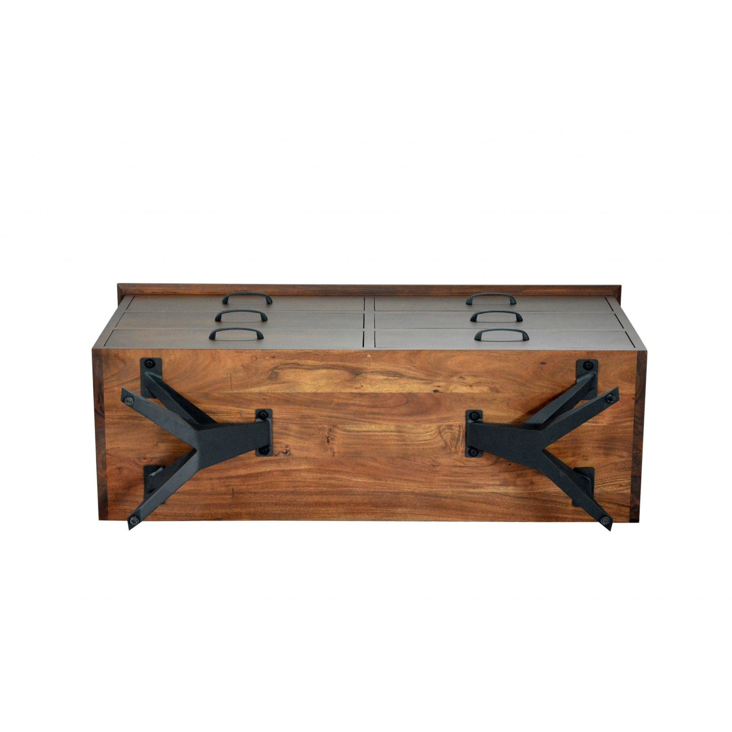 HomeRoots Brown And Black Wood Metal Dresser