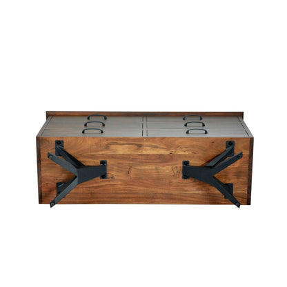 HomeRoots Brown And Black Wood Metal Dresser