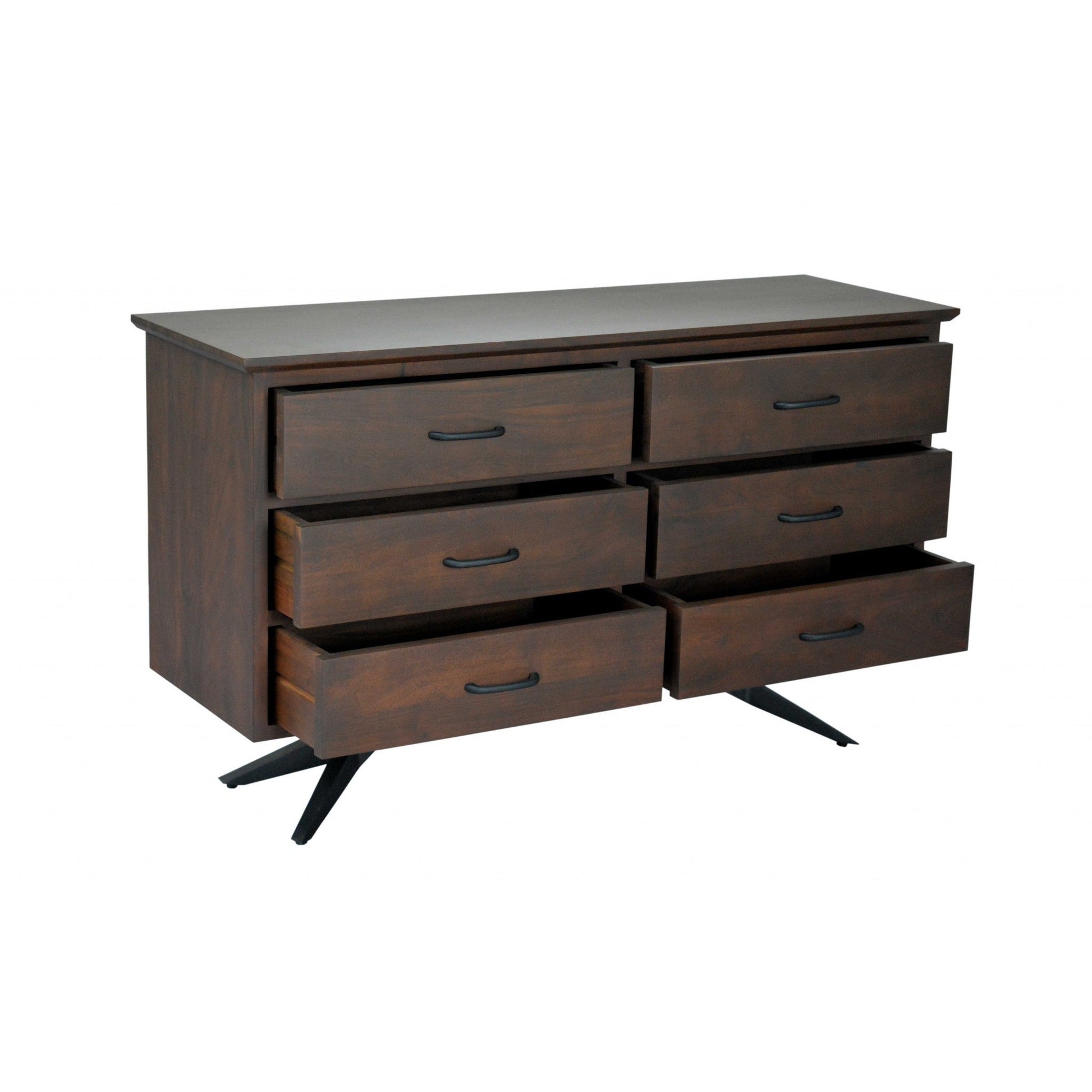 HomeRoots Brown And Black Wood Metal Dresser