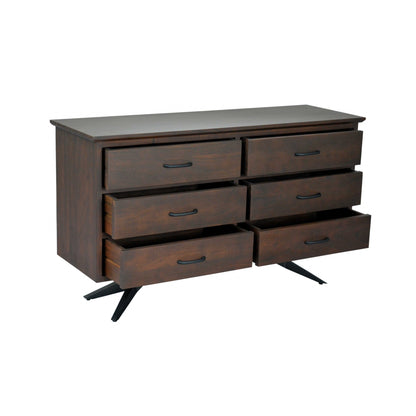 HomeRoots Brown And Black Wood Metal Dresser