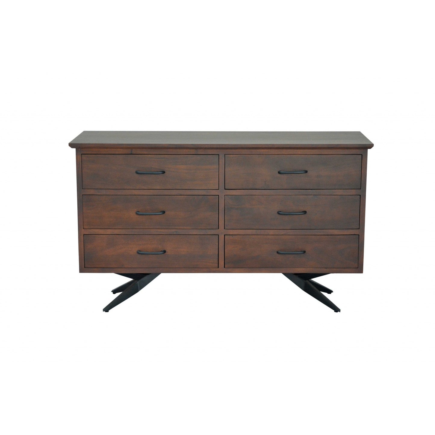 HomeRoots Brown And Black Wood Metal Dresser