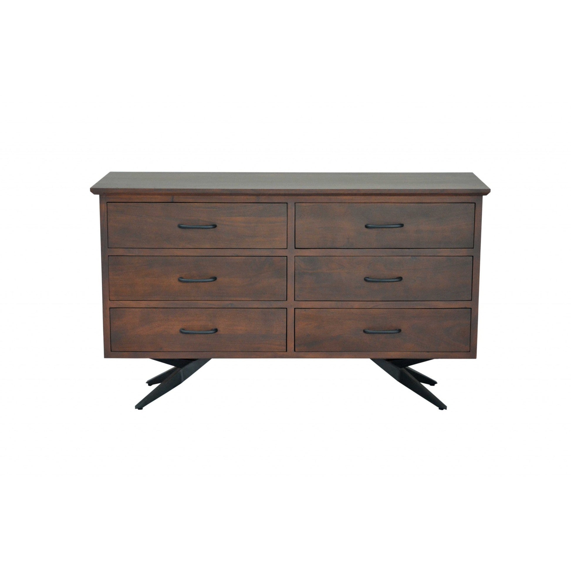 HomeRoots Brown And Black Wood Metal Dresser